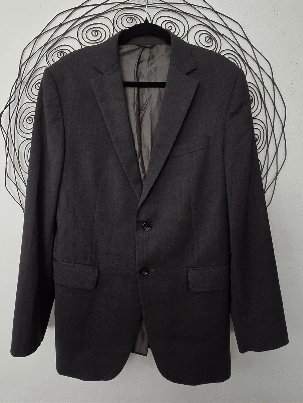 Banana Republic Modern Fit 40R Charcoal Gray 100% Wool Sport Coat Blazer Italian